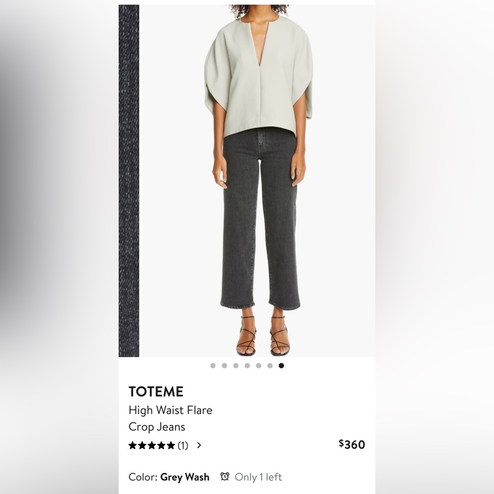 Toteme Grey Wash High Waist Flare Jeans